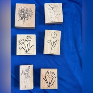 Floral Design Wooden Stamps Set